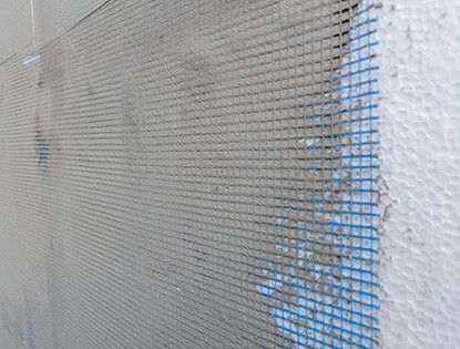 Plaster Applied Over Mesh